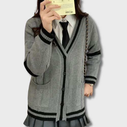Pull Cardigan Gris