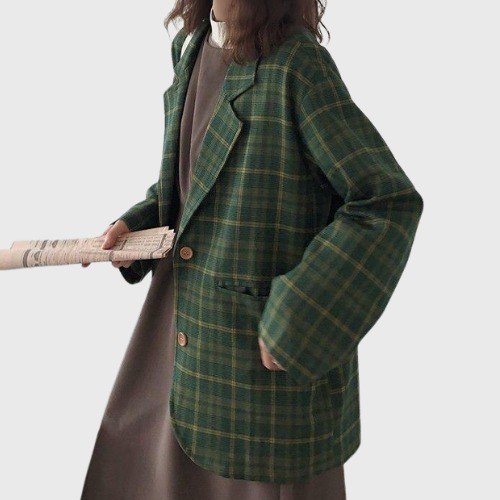 Veste Verte à Carreaux