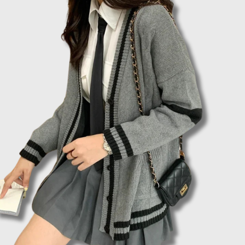 Pull Cardigan Gris