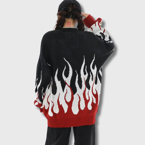 Pull à Col Rond Flame