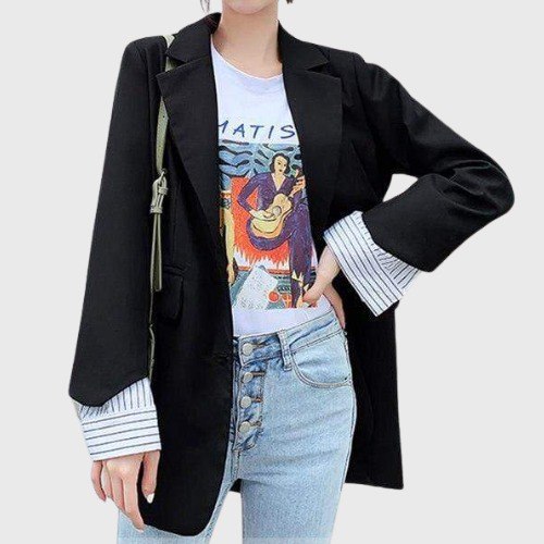 Veste longue noir ulzzang