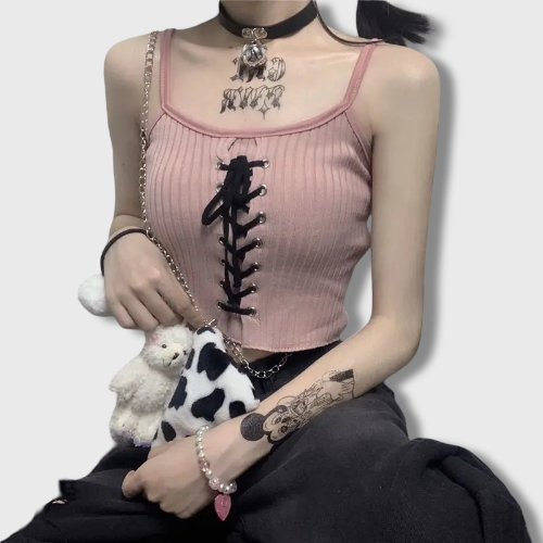 Crop Débardeur à Lacets