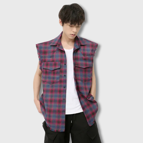 Débardeur Coréen à Carreaux