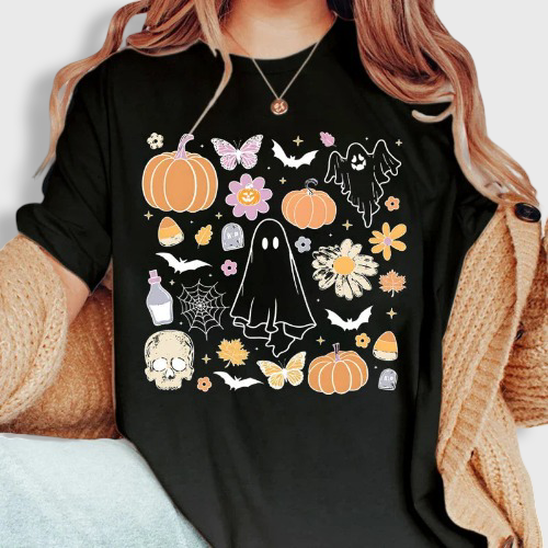 T-shirt Coréen Halloween