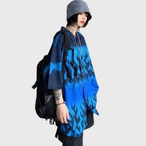 Chemise Korean Blue Fire