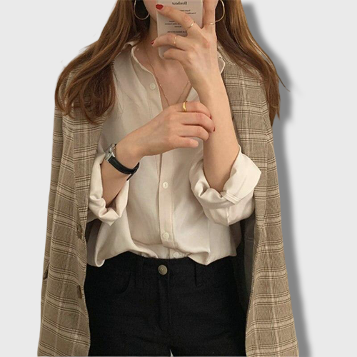 Blazer Korean a carreaux