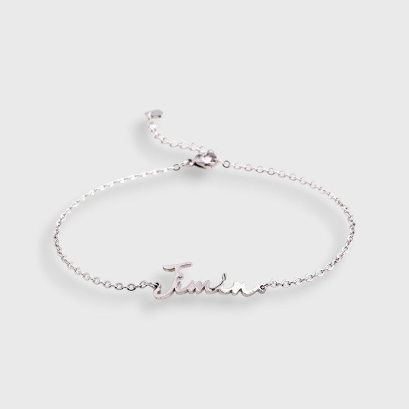 Bracelet ajustable argenté BTS