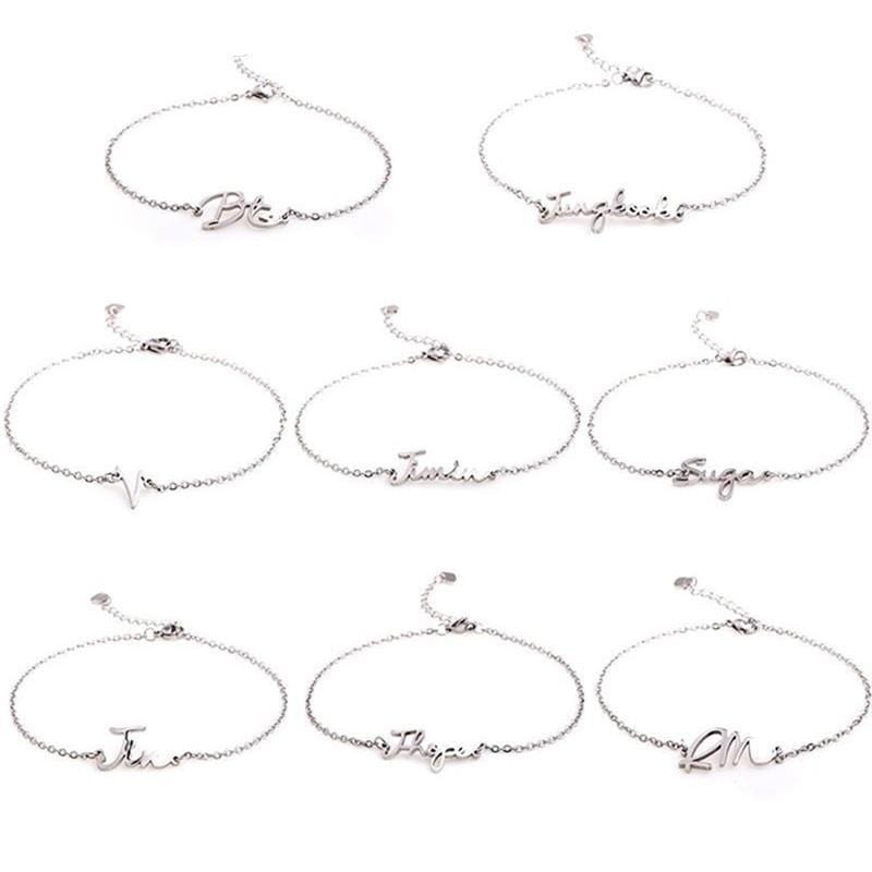 Bracelet ajustable argenté BTS