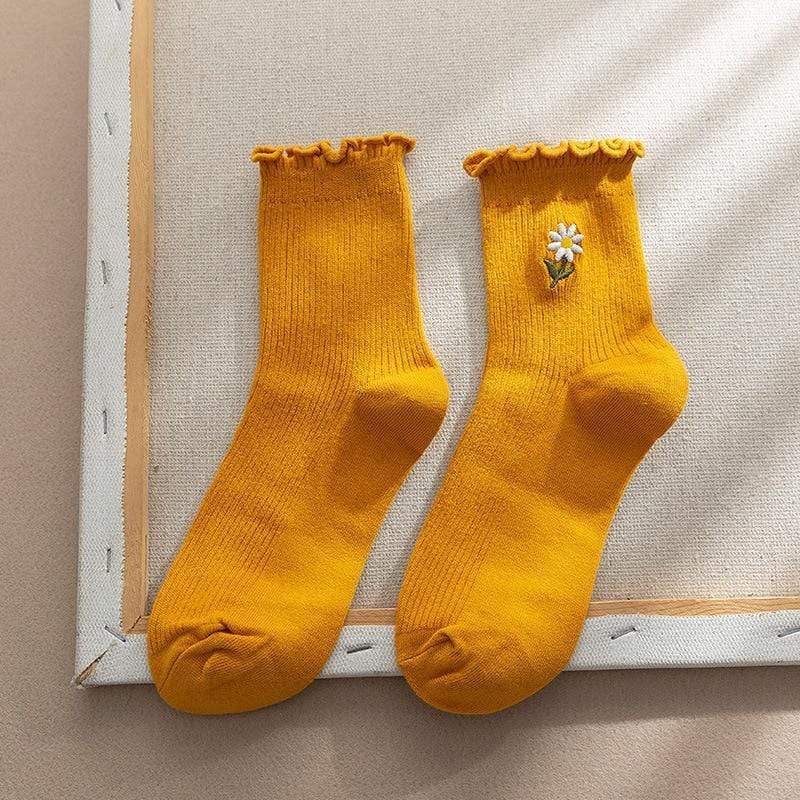 Chaussette Coreenne Fleurie