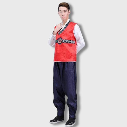 Hanbok Homme Rouge