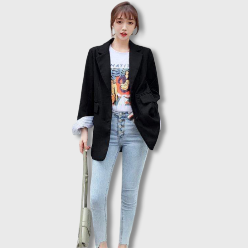 Veste longue noir ulzzang