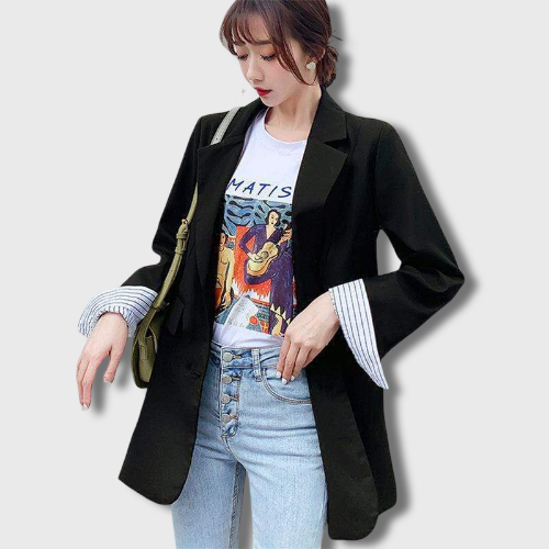 Veste longue noir ulzzang