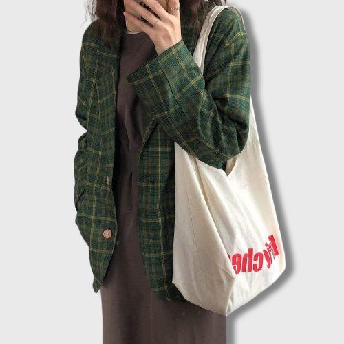Veste Verte à Carreaux